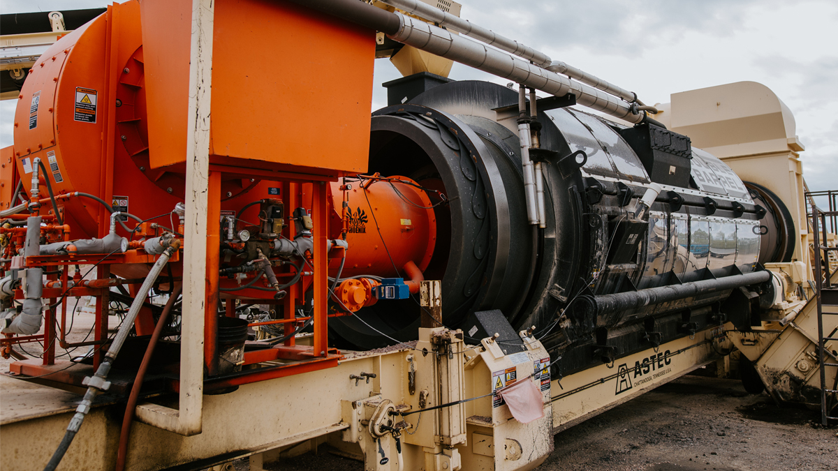 A machine used to pave the road